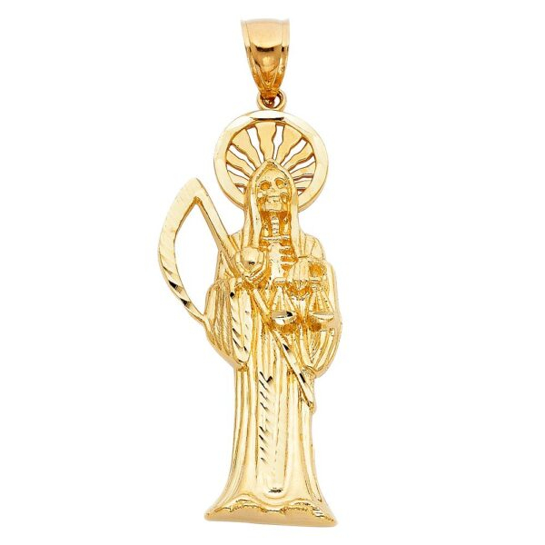 14K Religious Santa Muerte Pendant