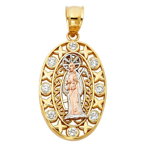 14K 3C Religious Santa Muerte Pendant