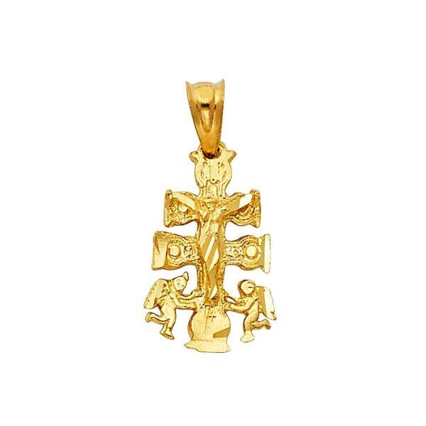 14K Religious Cross of Caravaca Pendant