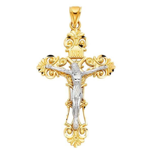 14K Religious Crucifix Pendant