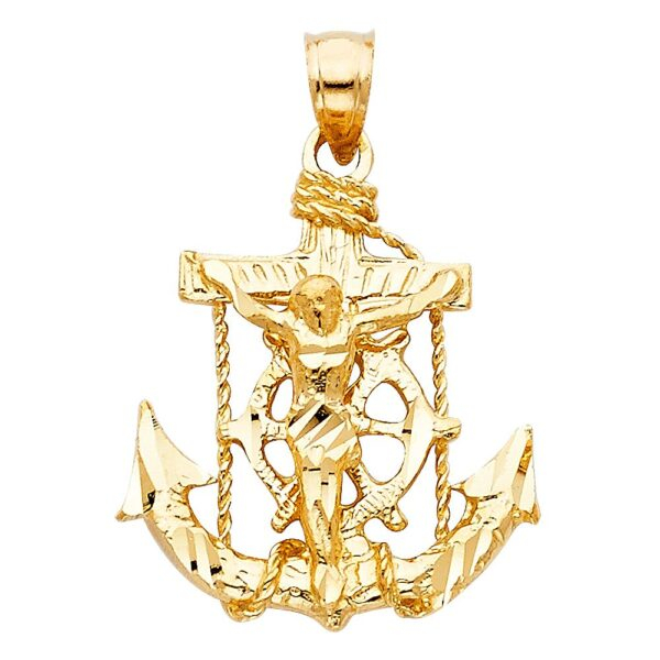 14K Mariner Religious Crucifix Pendant