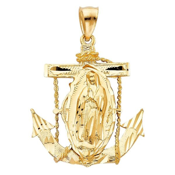 14K Religious Guadalupe Pendant