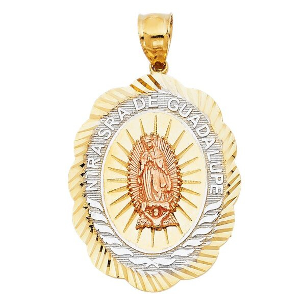 14K 3C Religious Guadalupe Pendant