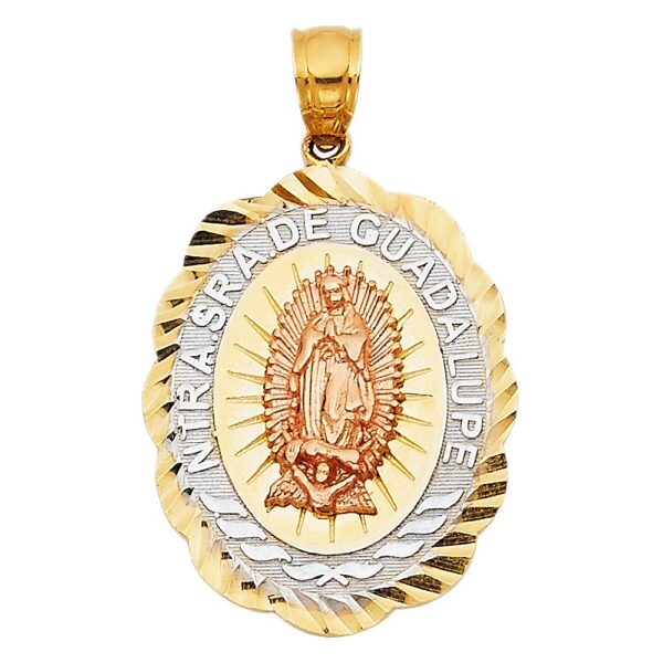 14K 3C Religious Guadalupe Pendant