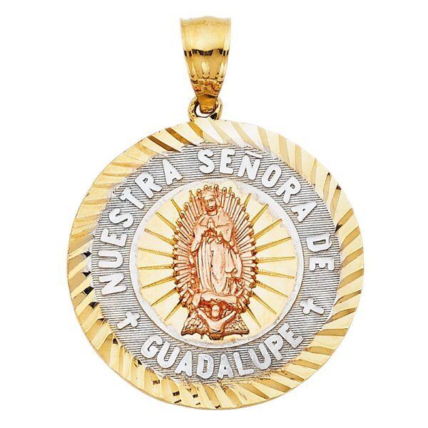 14K 3C Religious Guadalupe Pendant