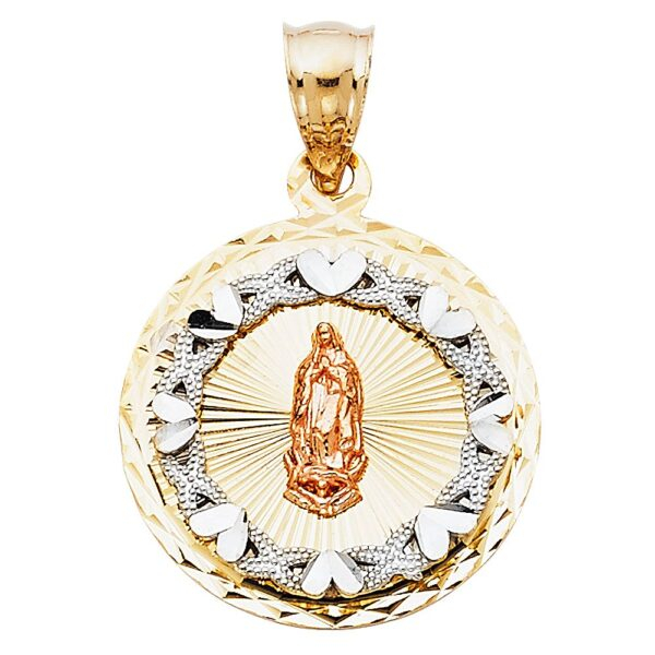 14K 3C Religious Guadalupe Pendant