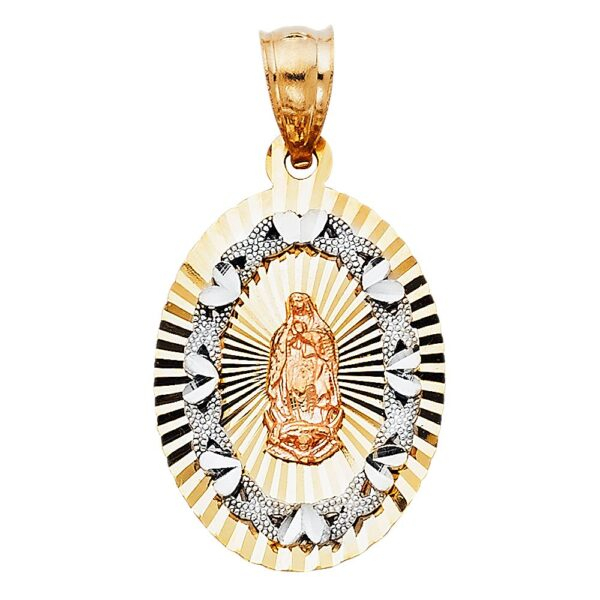 14K 3C Religious Guadalupe Pendant