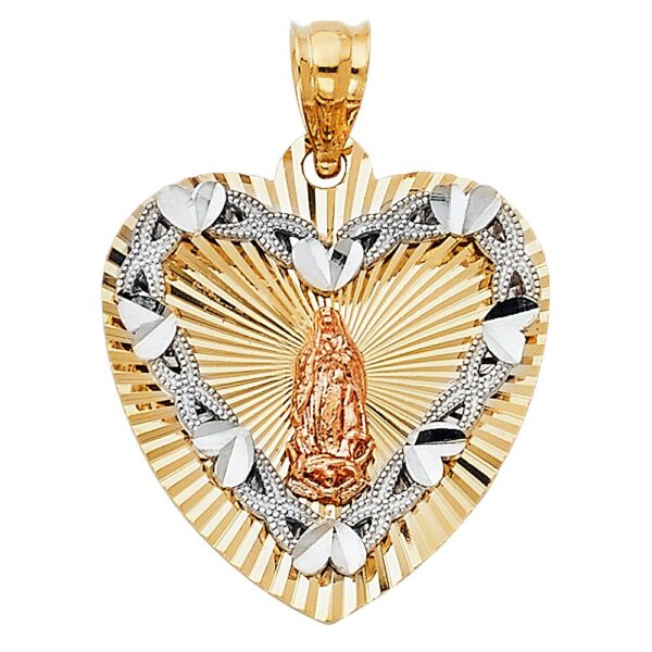 14K 3C Religious Guadalupe Pendant