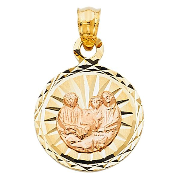 14K 2T Religious Baptism Stamp Pendant