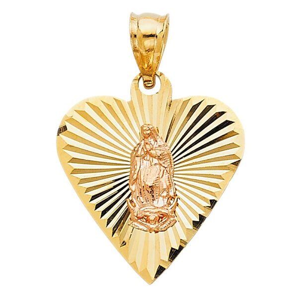 14K 2T Religious Guadalupe Pendant