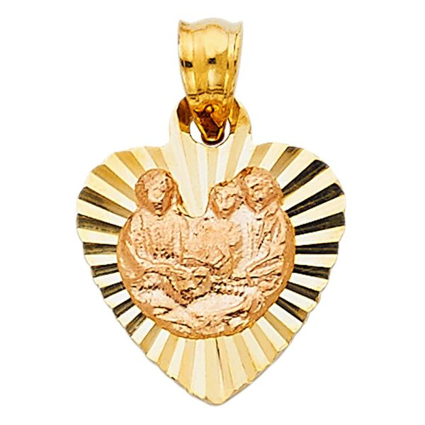 14K 2T Religious Baptism Stamp Pendant