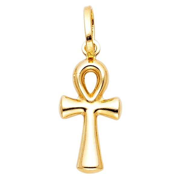 14K Ankh Cross Religious Pendant