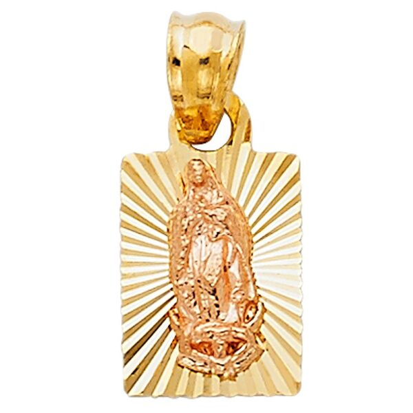 14K 2T Religious Guadalupe Pendant