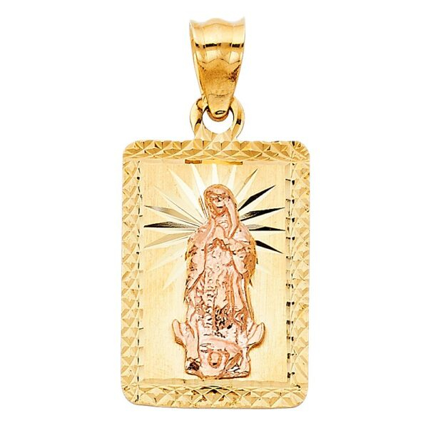 14K 2T Religious Guadalupe Pendant