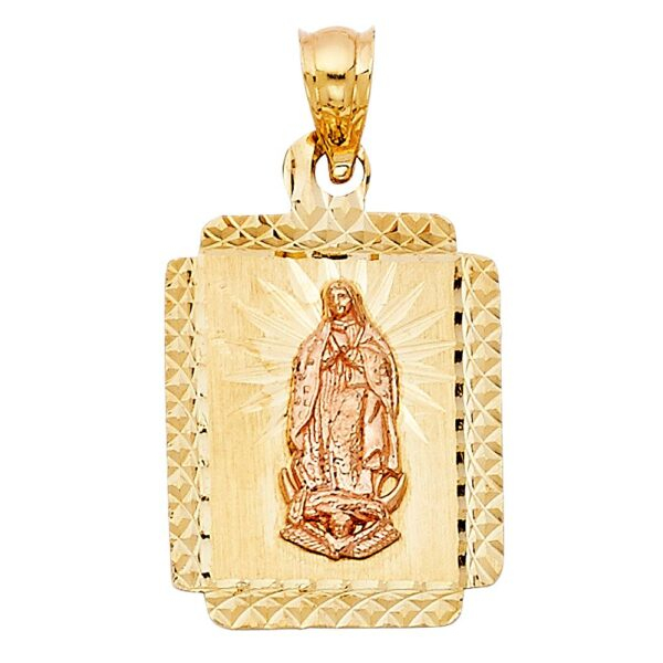 14K 2T Religious Guadalupe Pendant