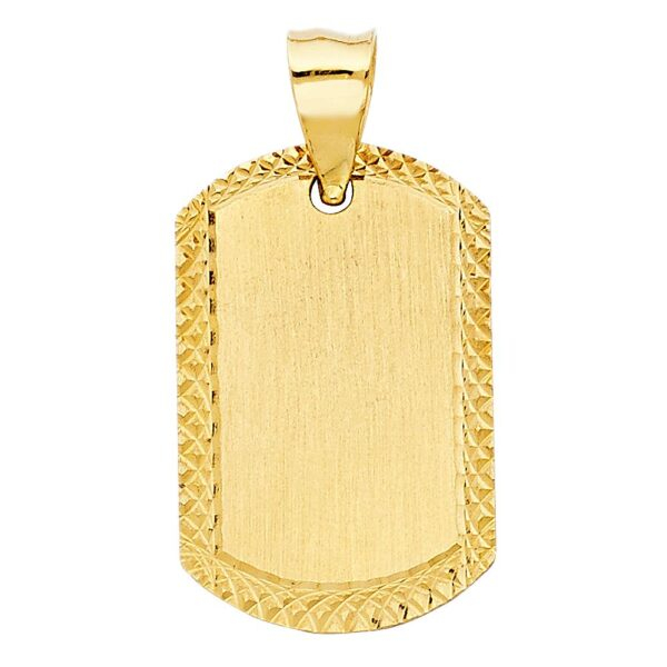 14K Plain Stamp Pendant