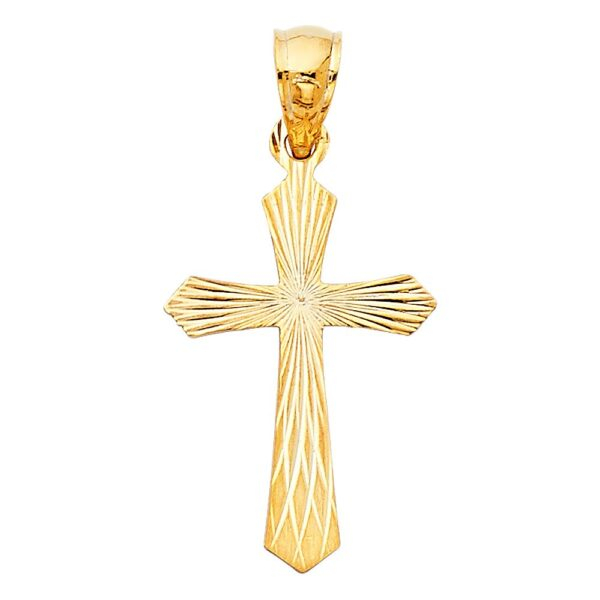 14K Religious Cross Stamp Pendant