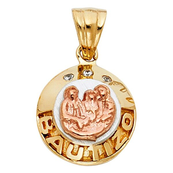 14K 2T Religious Baptism Pendant