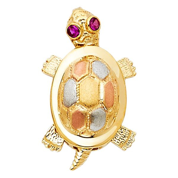 14K 3C Turtle Pendant