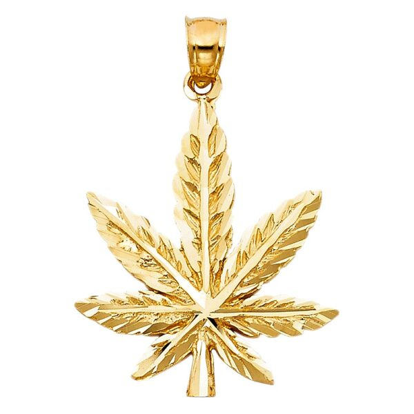 14K Marijuana Leaf Pendant