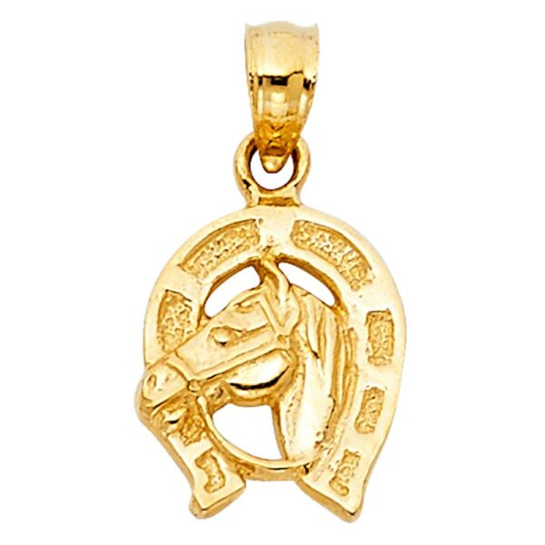 14K Lucky Horsehoe Pendant