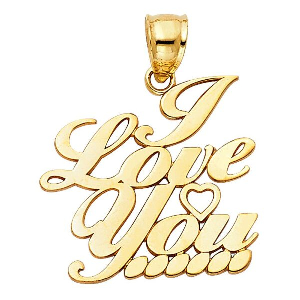 14K I Love You Heart Pendant