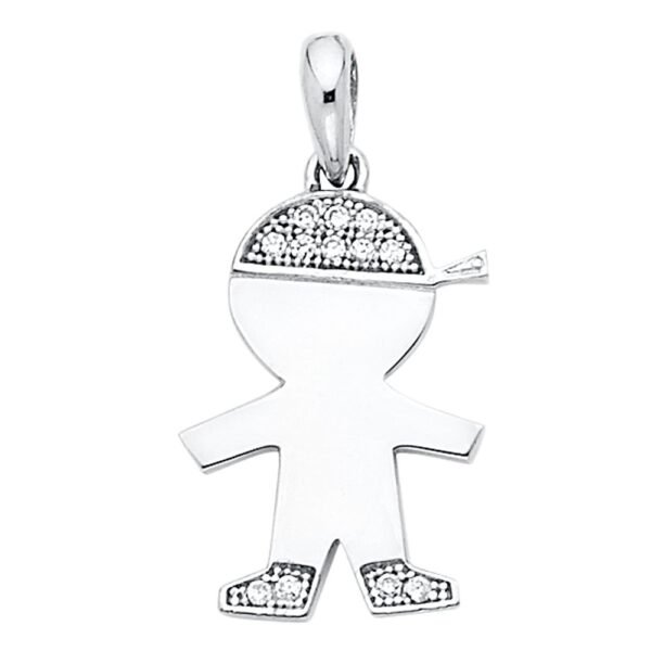 14K CZ Boy Pendant