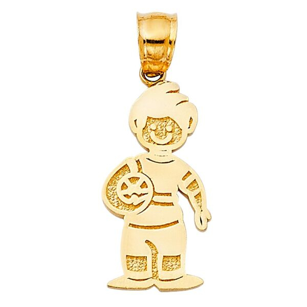 14K Boy with Ball Pendant