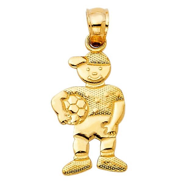 14K Boy with Ball Pendant