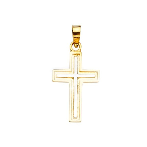 14K 2Tone Cross Pendant