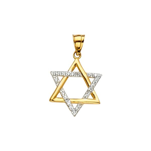 14K 2Tone Star of David Pendant