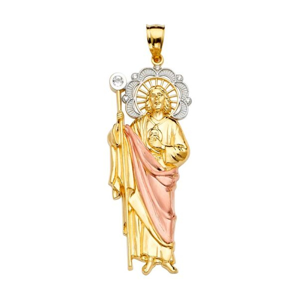 14K 3Color San Judas Pendant