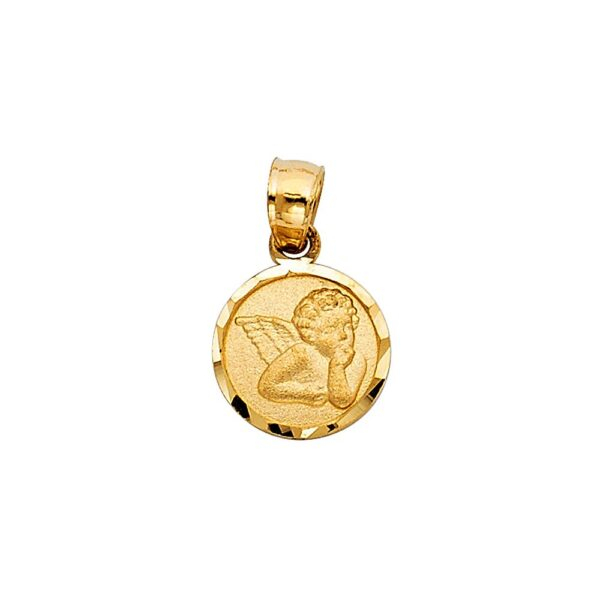 14K Angel Religious Pendant