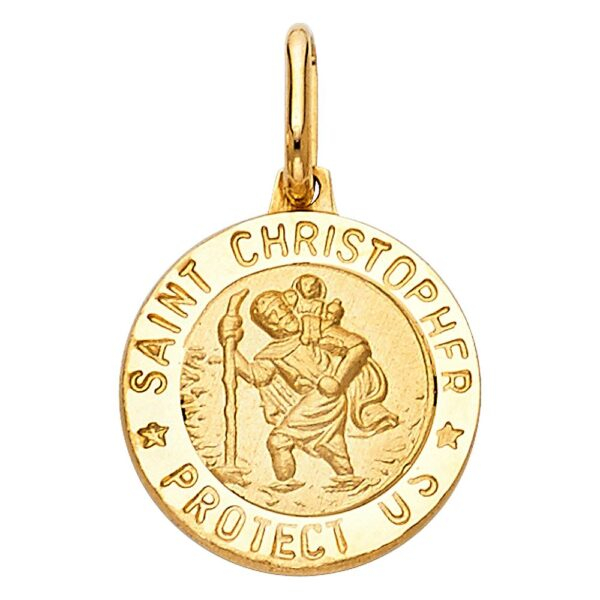 14K St. Christopher Religious Pendant