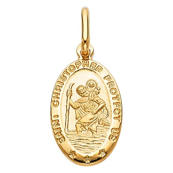 14K St. Christopher Religious Pendant