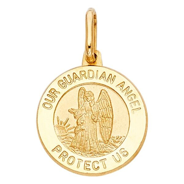 14K Our Guardian Angel Religious Pendant