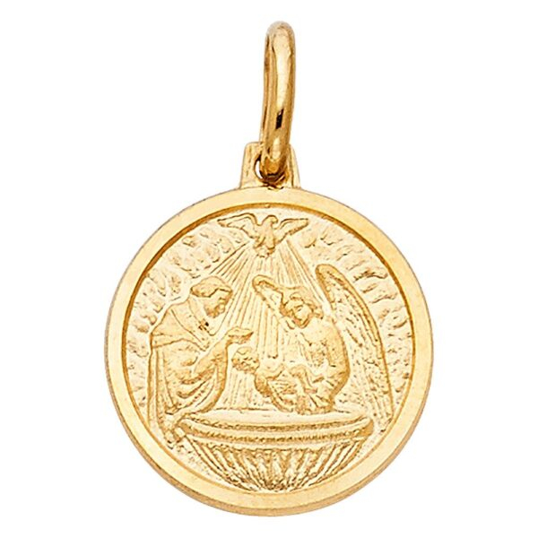 14K Baptism Religious Pendant