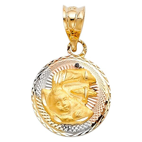 14K 3C DC Stamp Baptism Religious Pendant