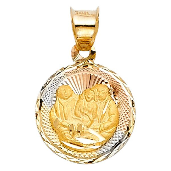 14K 3C DC Stamp Baptism Religious Pendant