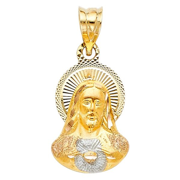 14K 3C DC Jesus Stamp Religious Pendant