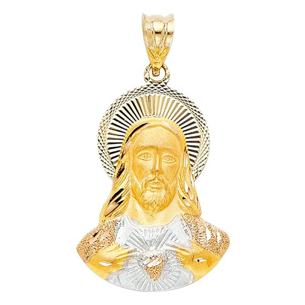 14K 3C DC Jesus Stamp Religious Pendant