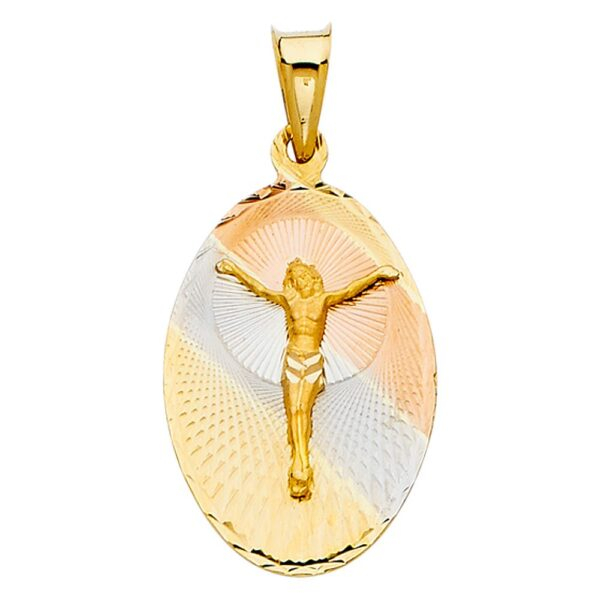 14K 3C DC Jesus Stamp Religious Pendant