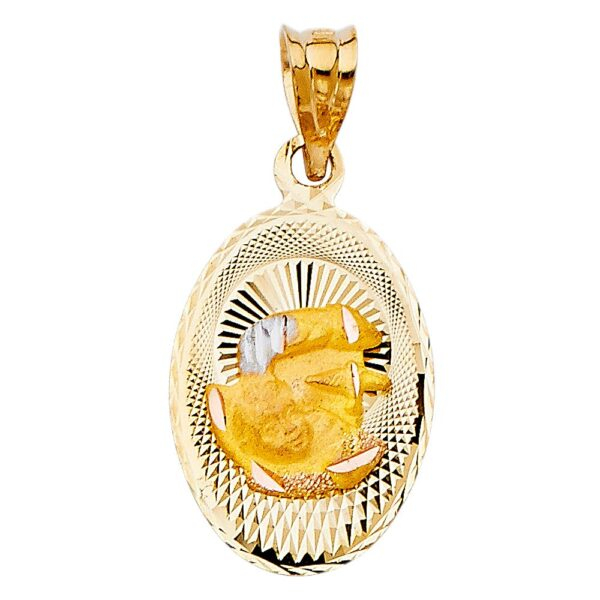 14K 3C DC Baptium Stamp Religious Pendant