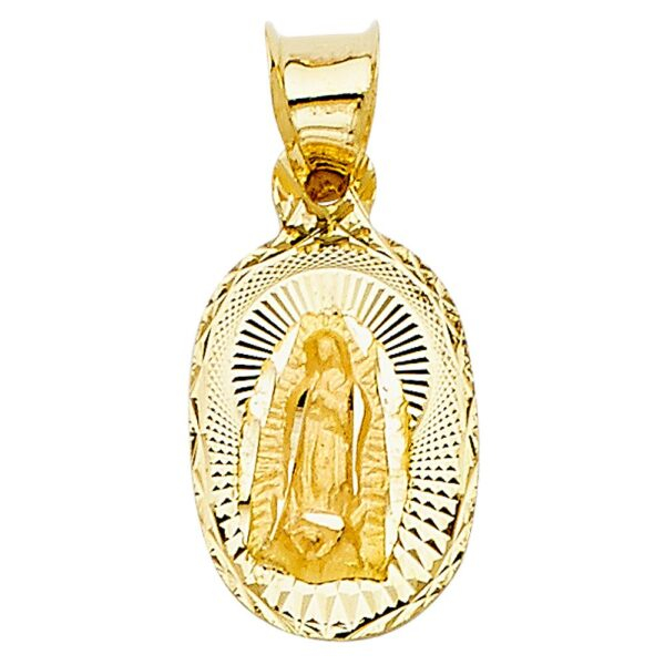 14K DC Guadlupe Stamp Religious Pendant