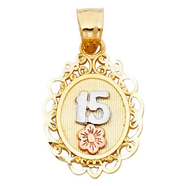 14K 3C Sweet 15 Years Pendant