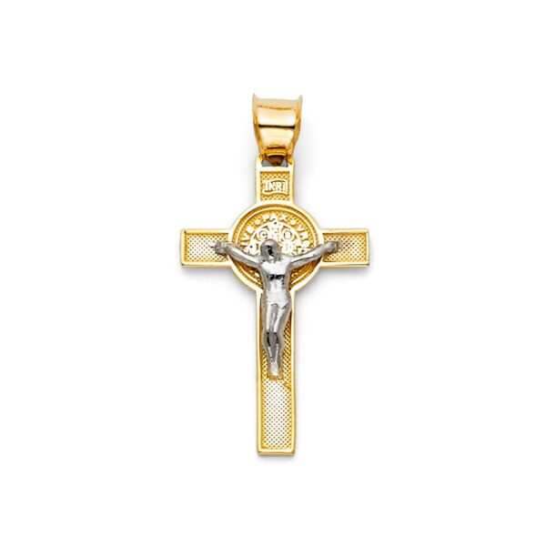 14K 2T Jesus Crucifix Cross Religious Pendant