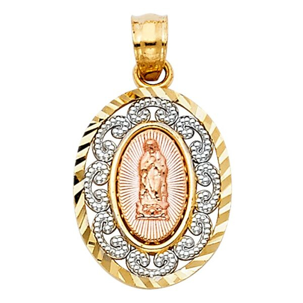 14K 3C Religious Guadlupe Pendant