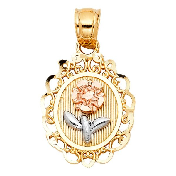 14K 3C Flower Pendant