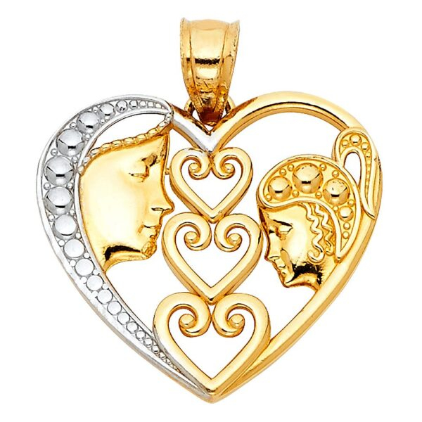 14K 2T Heart Pendant