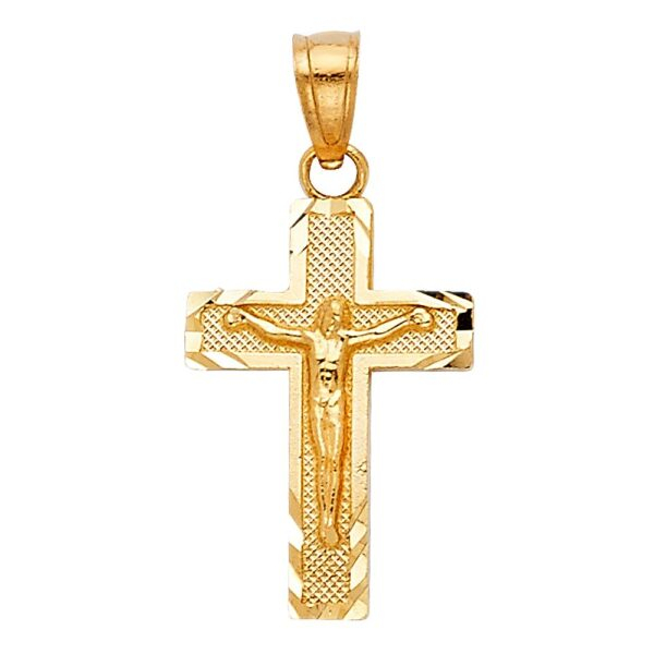 14K Jesus Crucifix Cross Religious Pendant